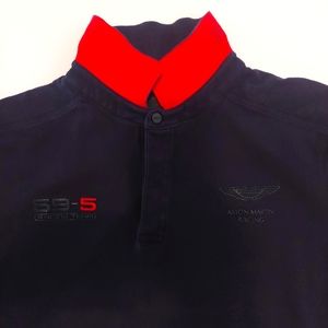 Aston Martin 59-5 Racing Hackett London Sport L Polo Shirt Black Red